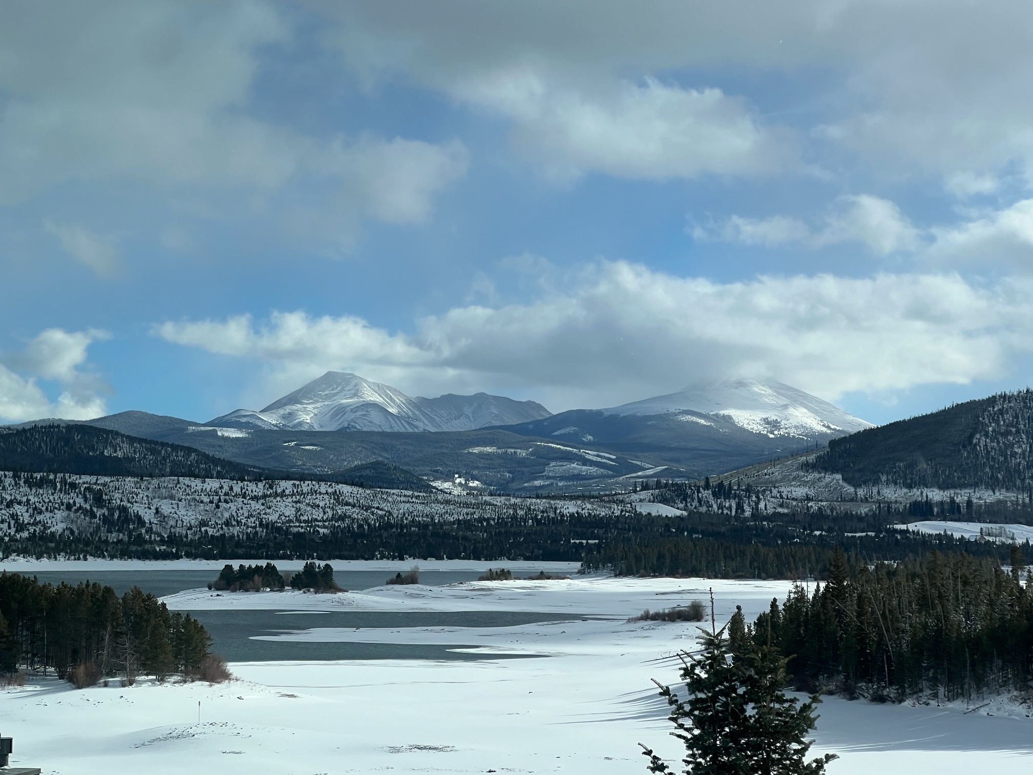 Dillon Reservoir in winter, viewed from The Eyrie